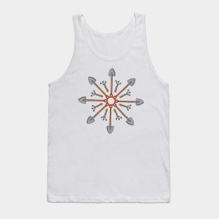 Gardening Tools in a Circular Pattern Tank Top